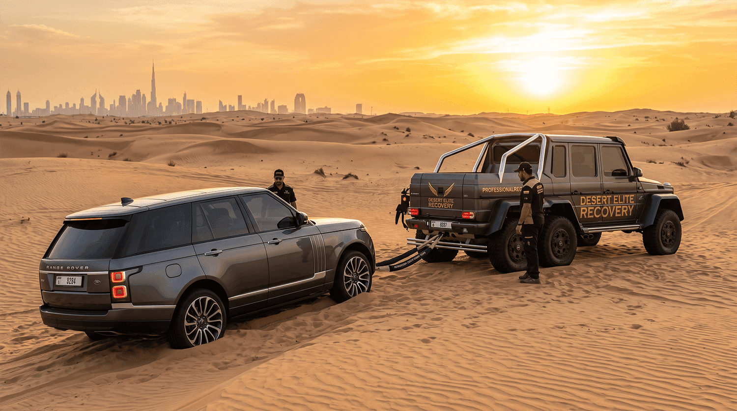 Luxury SUV vehicle recovery in the UAE