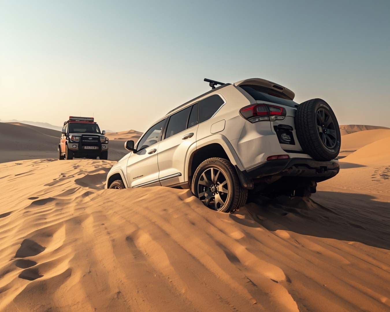 Professional off-road vehicle winching in Dubai desert